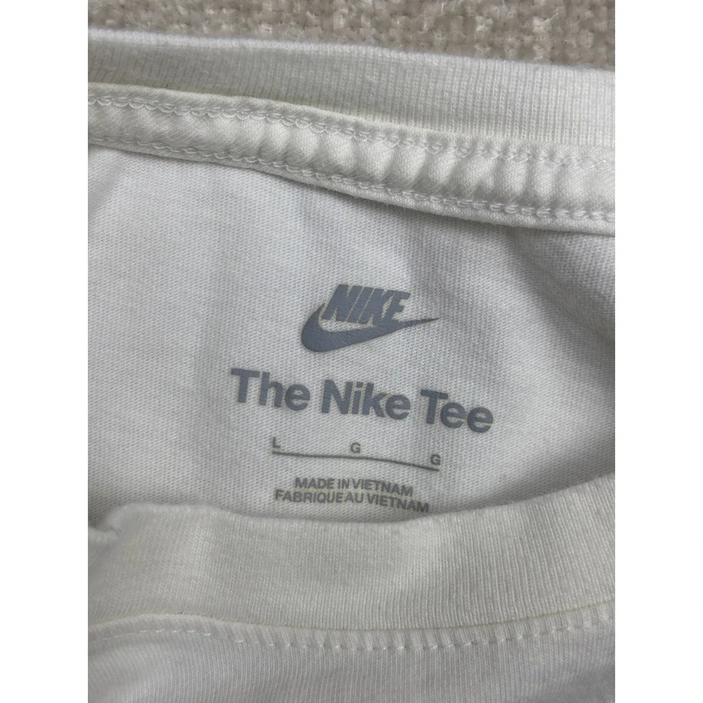 Nike Mens Long Sleeve Tee White Futura Logo Graphic T-Shirt Large
